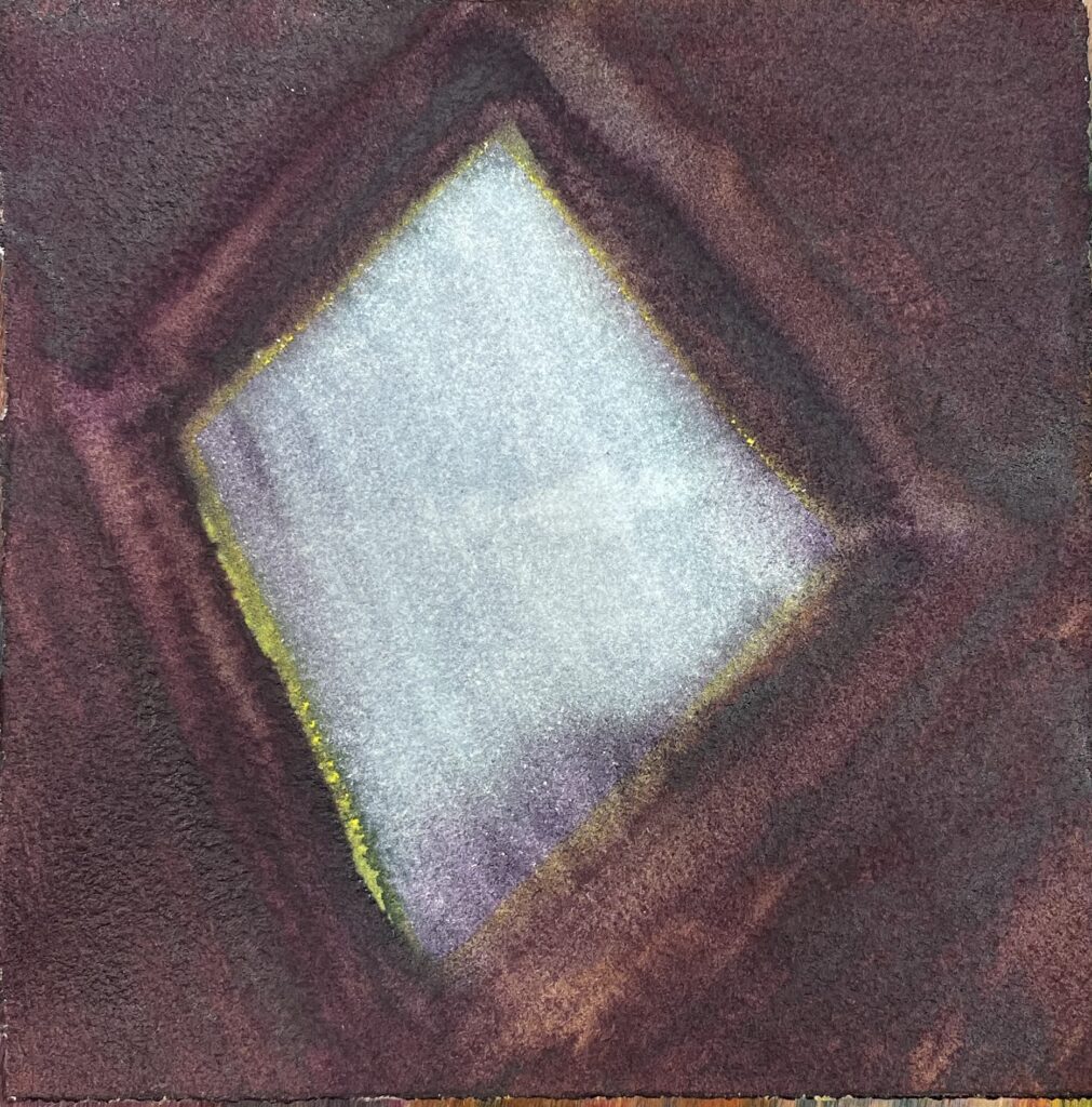 A painting in brown and white color